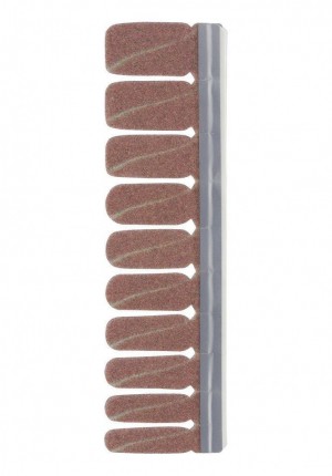 Nail Strip Glitter Brown with nude stripe
