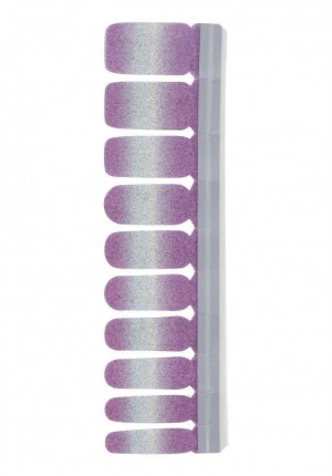 Nail Strip Glitter Purple/Silver