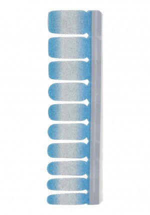 Nail Strip Glitter Blue/White