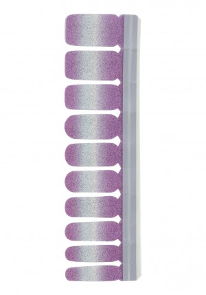 Nail Strip Glitter Purple/Silver